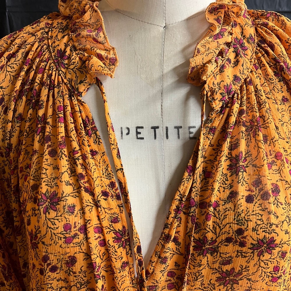 Free People S yellow Feeling Groovy Border Print Maxi dress - Picture 6 of 6